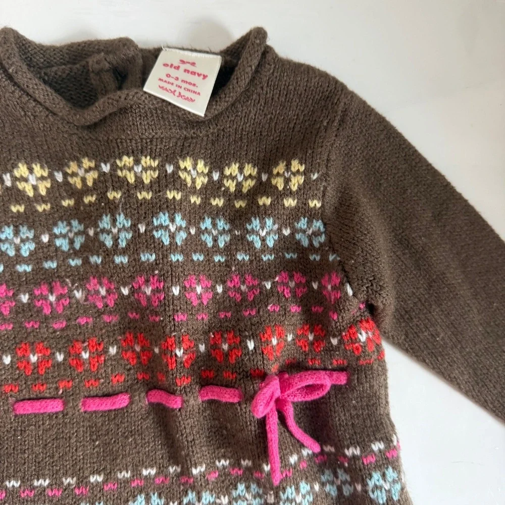 Vintage Y2K Baby Sweater Dress Size 0-3 Months